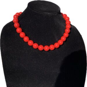 PANNEE by Panacea Elegant Red Beaded Necklace chocker lightweight 18”